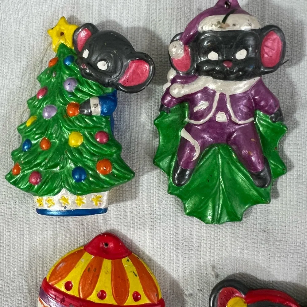 Vintage‎ Albertas ceramic mouse ornaments